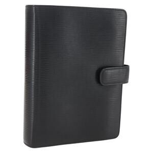 LOUIS VUITTON Epi Agenda MM Day Planner Cover Black R20042 LV Auth BA9435